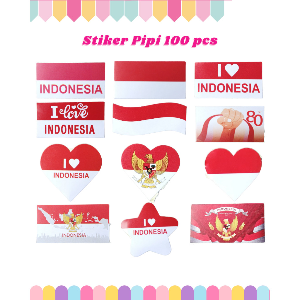 

Stiker Pipi Bendera 100 Pcs / Sticker Merah Putih 17 agustus 2025