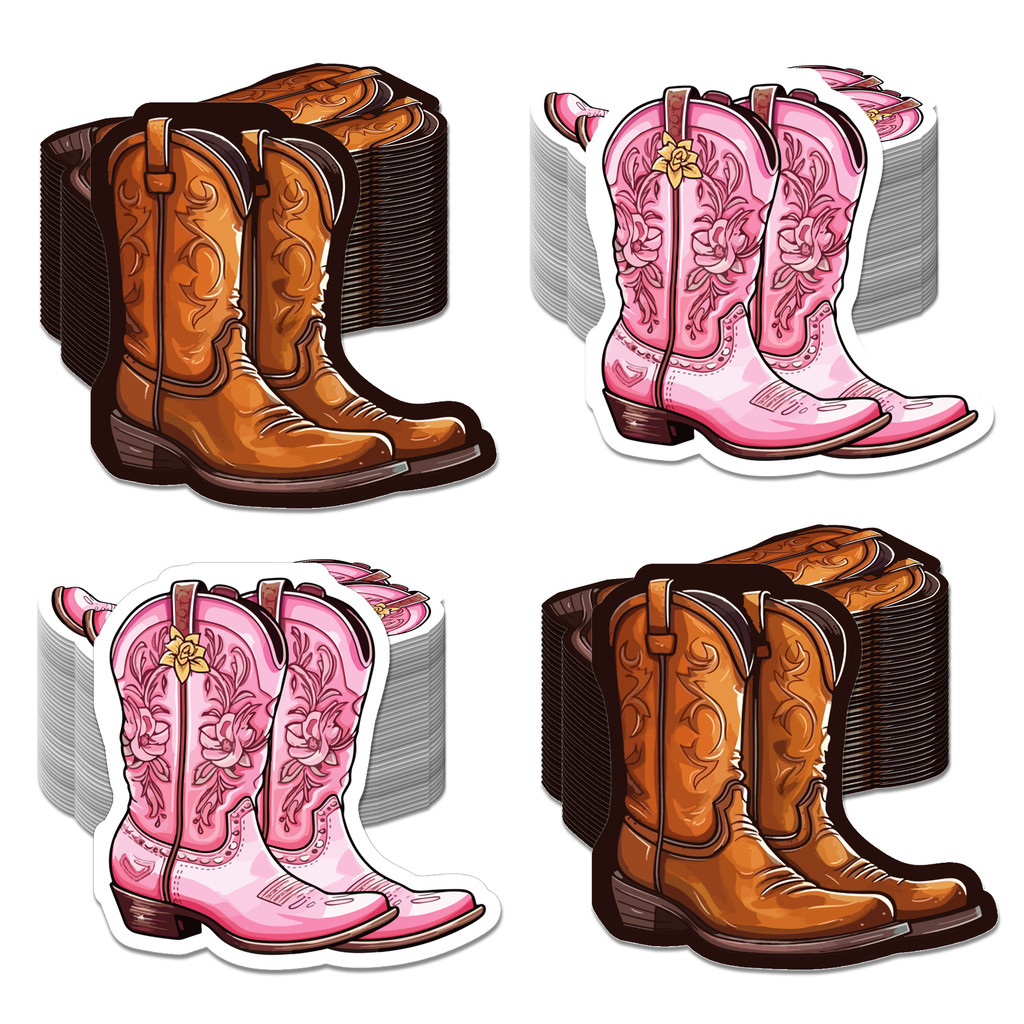 

20pcs Cowboy Cowgirl Boots Pattern Napkins Disposable Paper Hand Towels Paper Dinner Napkin Guest Napkins Tissues for Party