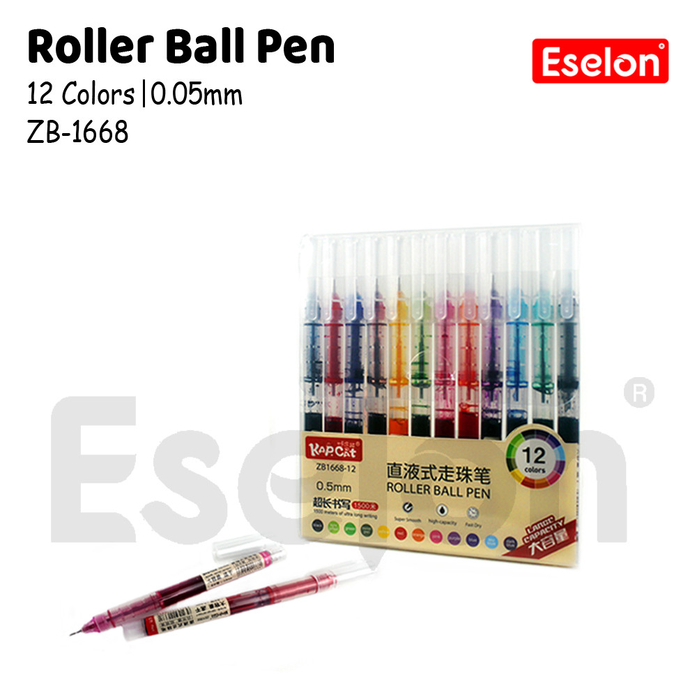 

♚1SET Gel Pen KC-ZB1668-12 / Roller Ball Pen 12 warna 0,5mm♚