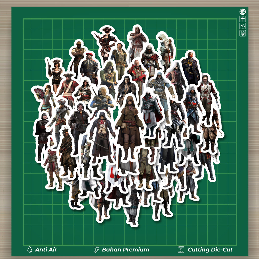 

HOT 50 PCS STIKER Game Series Assasin's Creed Universe Mix 3 Fashion Cars Decal Dingin Kartu Album Custom Vinyl Anti Air- Sticker Aesthetic Buku Journal Koper Casing HP Tablet Laptop Helm Motor Botol Minum