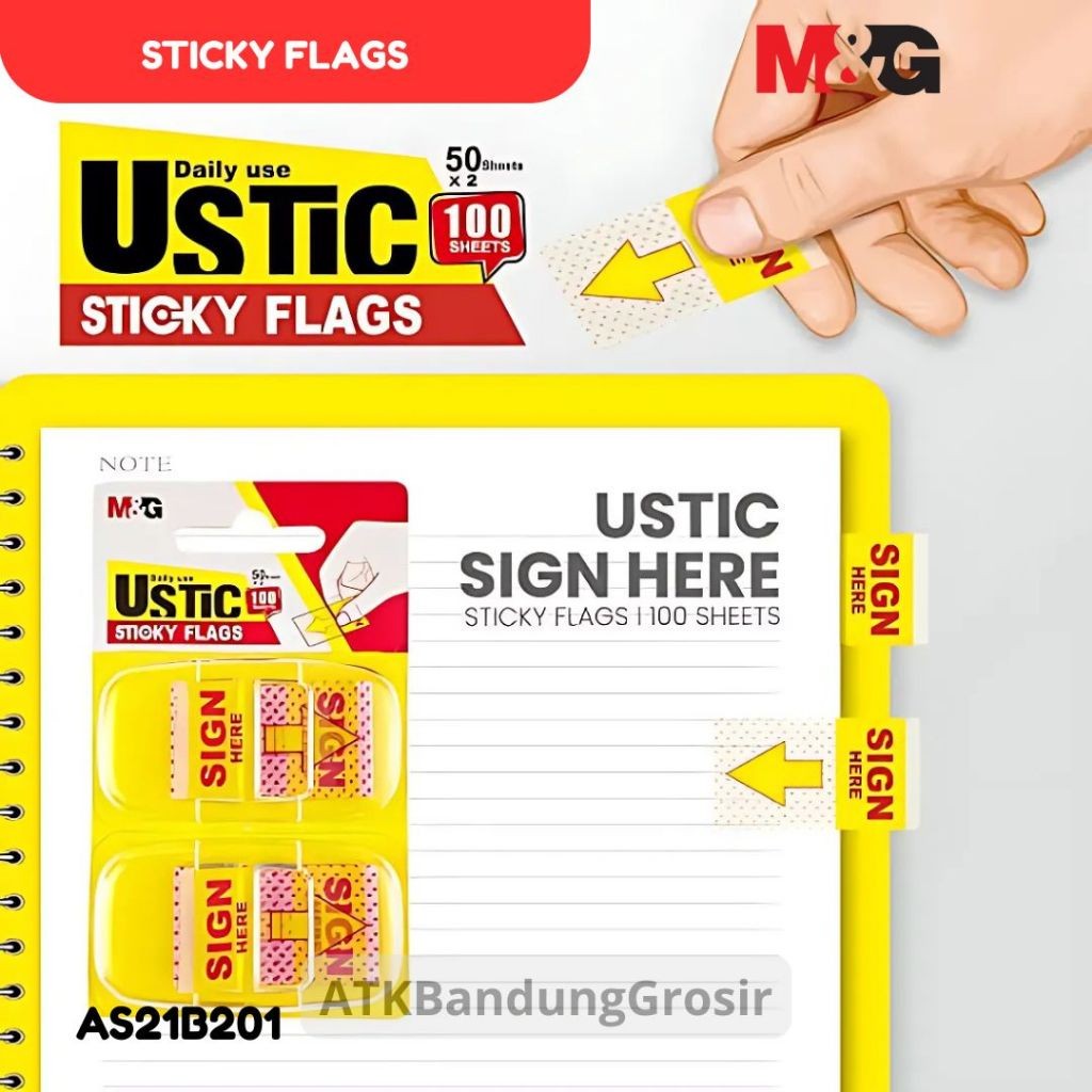 

Sticky Flags M&G Sign Here Daily Use #AS21B201 100 Sheet YS-495 Alat Sekolah & Kantor - SHSNP