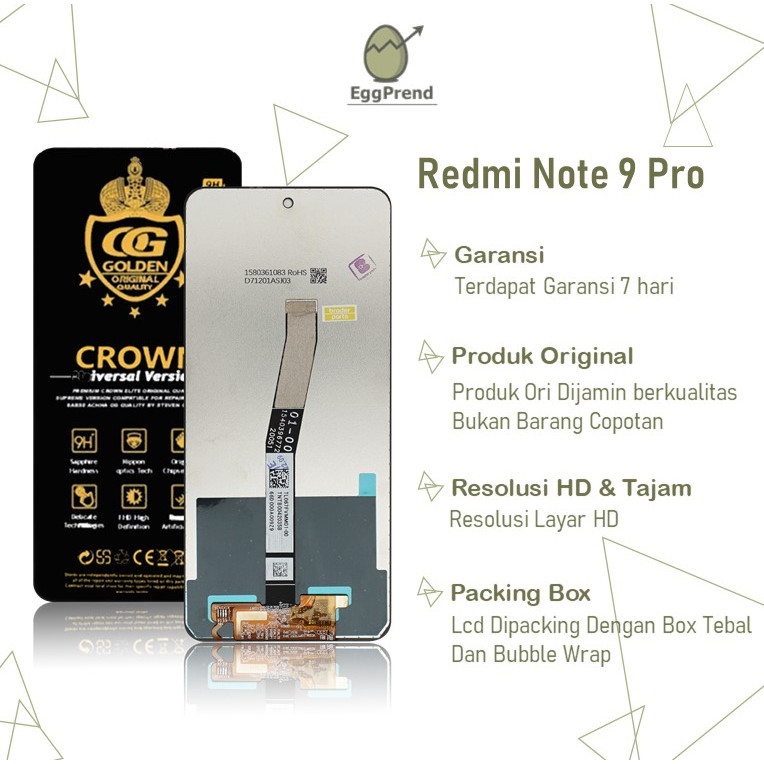 LCD TOUCHSCREEN XIAOMI REDMI NOTE 9 PRO / NOTE 9S ORI FULLSET / LCD REDMI NOTE 9S