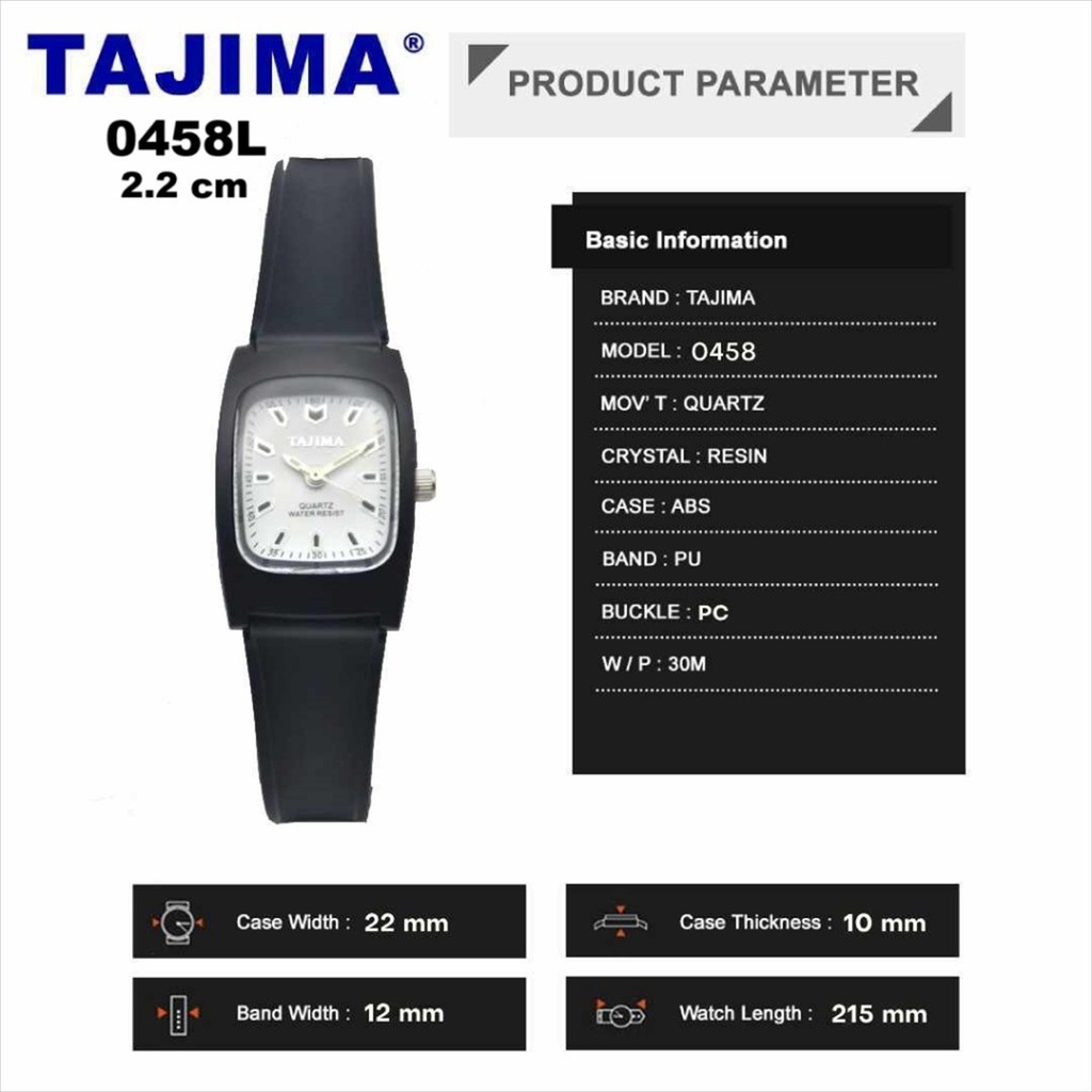 Tajima Jam Tangan Wanita Analog 0458 Water Resist Original Garansi 1 Tahun + Free Box