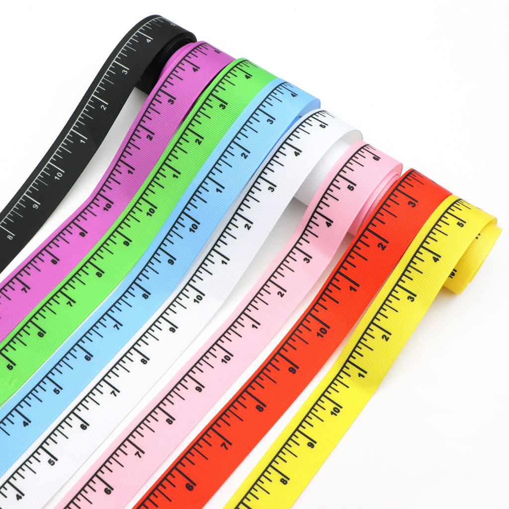 

5Yards 25/38mm Ruler Design Polyester Grosgrain Ribbon for Gift Wrapping Sewing Pet Collars Party Decor DIY Hair Bows Craft