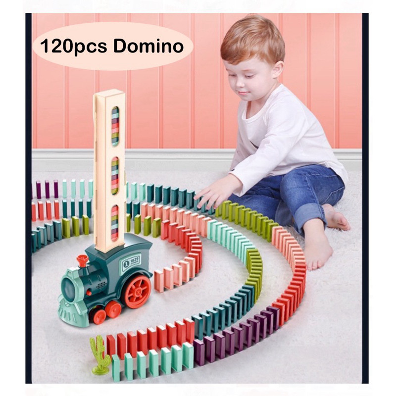 SHD_SHOP Train Domino 120pcs Domino/Domino Train/Mainan Kereta Api/Mainan Kreatif Edukasi Anak/Educa