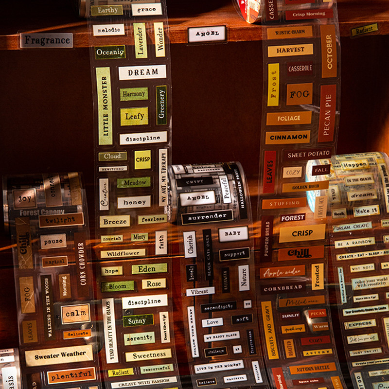 

Mr. Paper 3rolls/bag English Body Handbook Die Cut Tape Masking Tape DIY Glass Bottle Journal Photo Frame