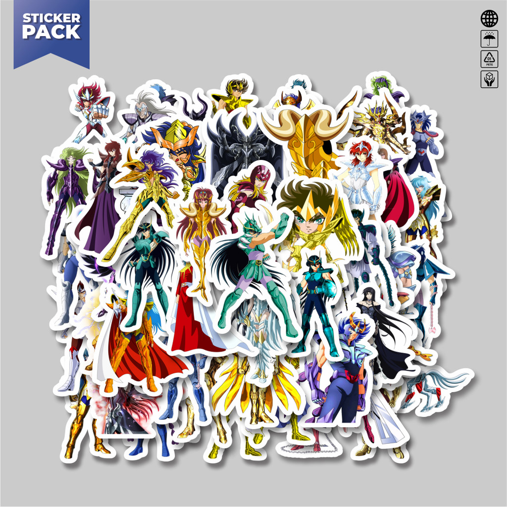 

[100PCS]Stiker Pack Stiker Anime Saint Seiya Character Mix 3 Aesthetic Vinyl Anti Air Dekorasi Sticker Laptop Buku Journal Koper Helm Casing HP Gitar Helm Skateboard