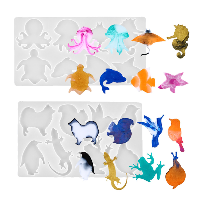 

Marine Terrestrial Animals Silicone Keychain Mold DIY Amphibians Pendant Necklace Jewelry Craft Making Epoxy Resin Mould