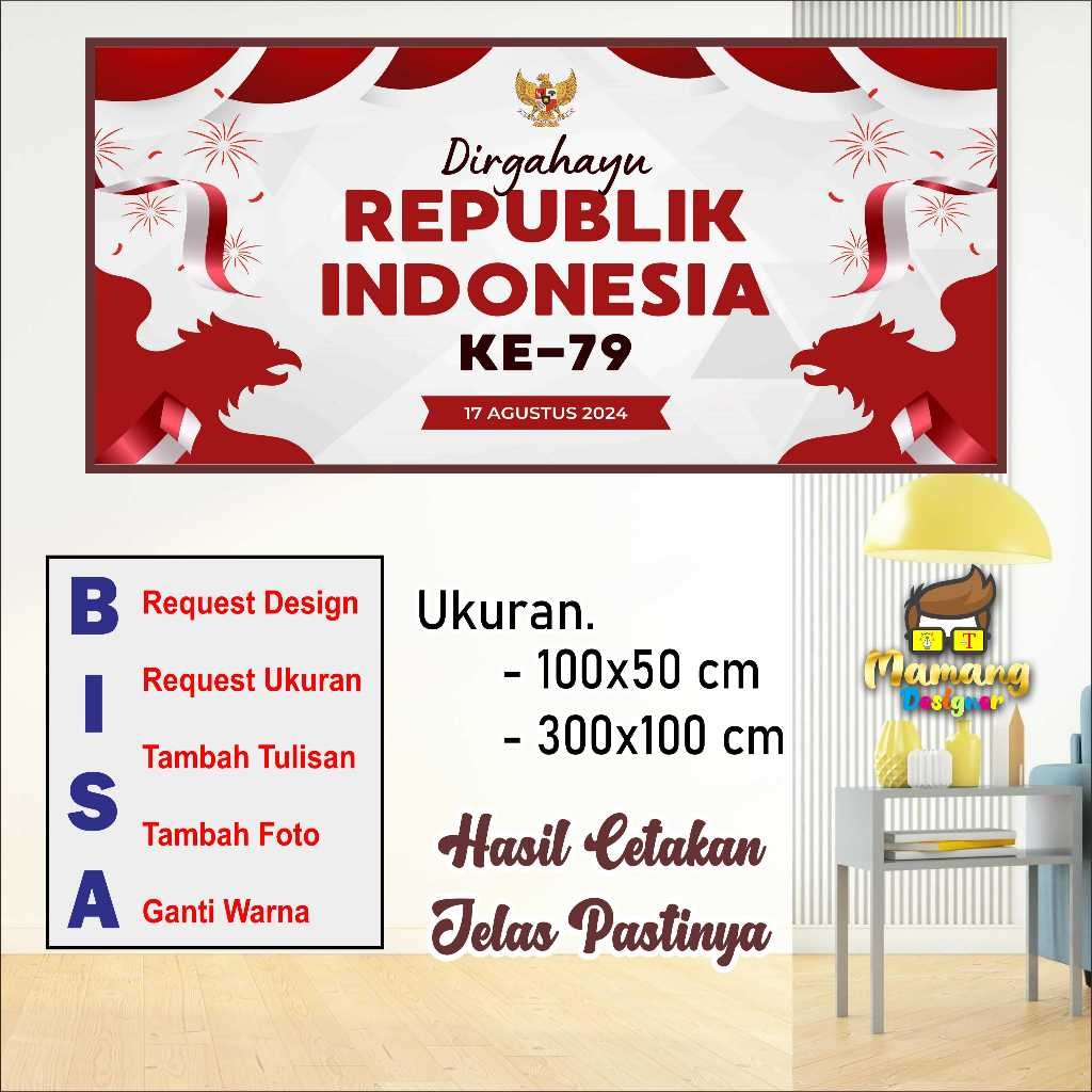 Backdrop Spanduk MMT Banner Dirgahayu HUT RI Murah Bagus bb