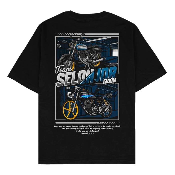(TOP) Beseldi - Kaos Baju Distro Team Selonjor 1200M Herex CB GL Mega Pro Tiger Verza T-shirt Racing