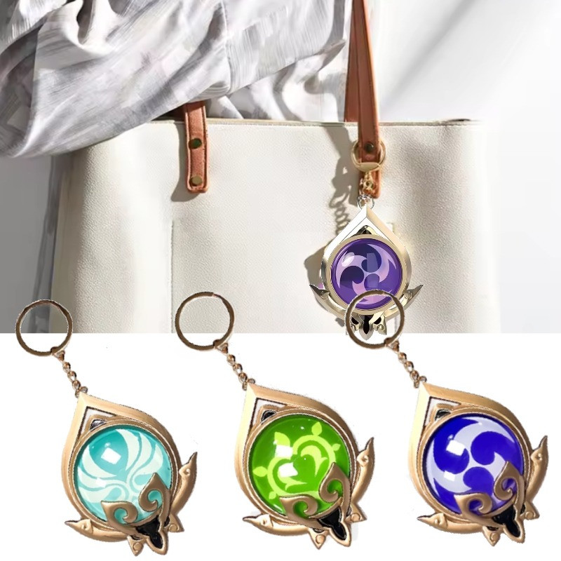 Genshin Impact Keychain-Gantungan Kunci Vision Genshin Dendro / Anemo / Electro  Impact Sumeru Glow 