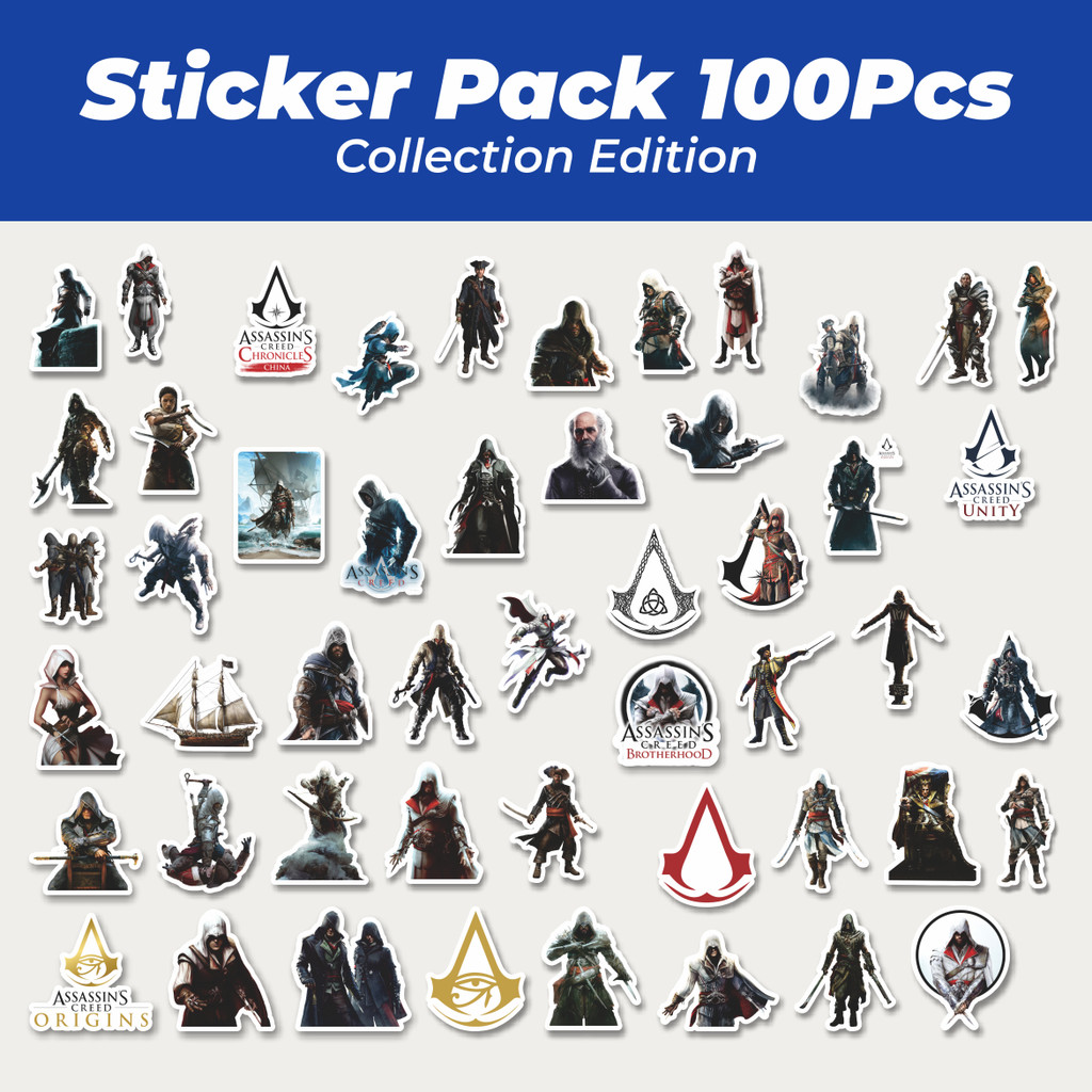 

Hot Stiker Game Series Assasin's Creed Universe Mix 2 Lucu Anti Air Stikers Berperekat Waterproof Sticker Decal Buat Motor Helm Buku Journal Koper Casing HP Laptop Botol Minum