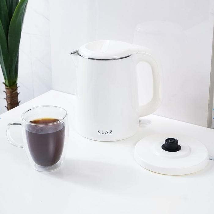 KLAZ teko listrik double wall 1 Liter / teko ketel listrik pemanas air - Putih