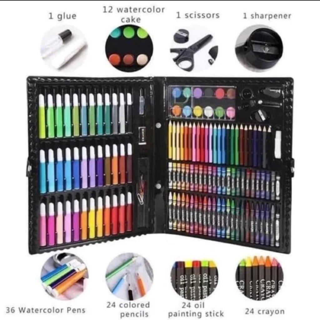 

Crayon Set 150 Pcs / Crayon Anak isi 150 pcs / Cat Air Mewarnai Pensil Warna Spidol Anak