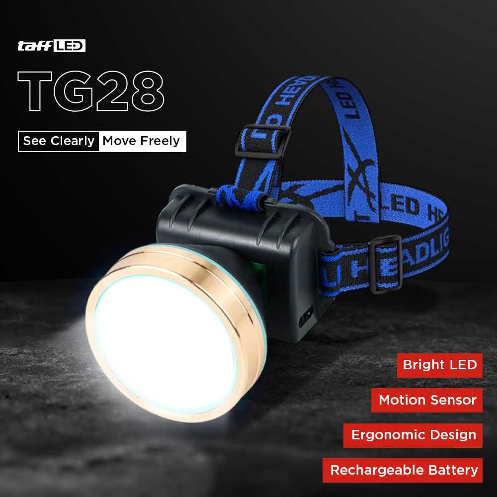 {ORI} TaffLED Senter Kepala LED Headlamp Motion Sensor Rechargeable - TG28