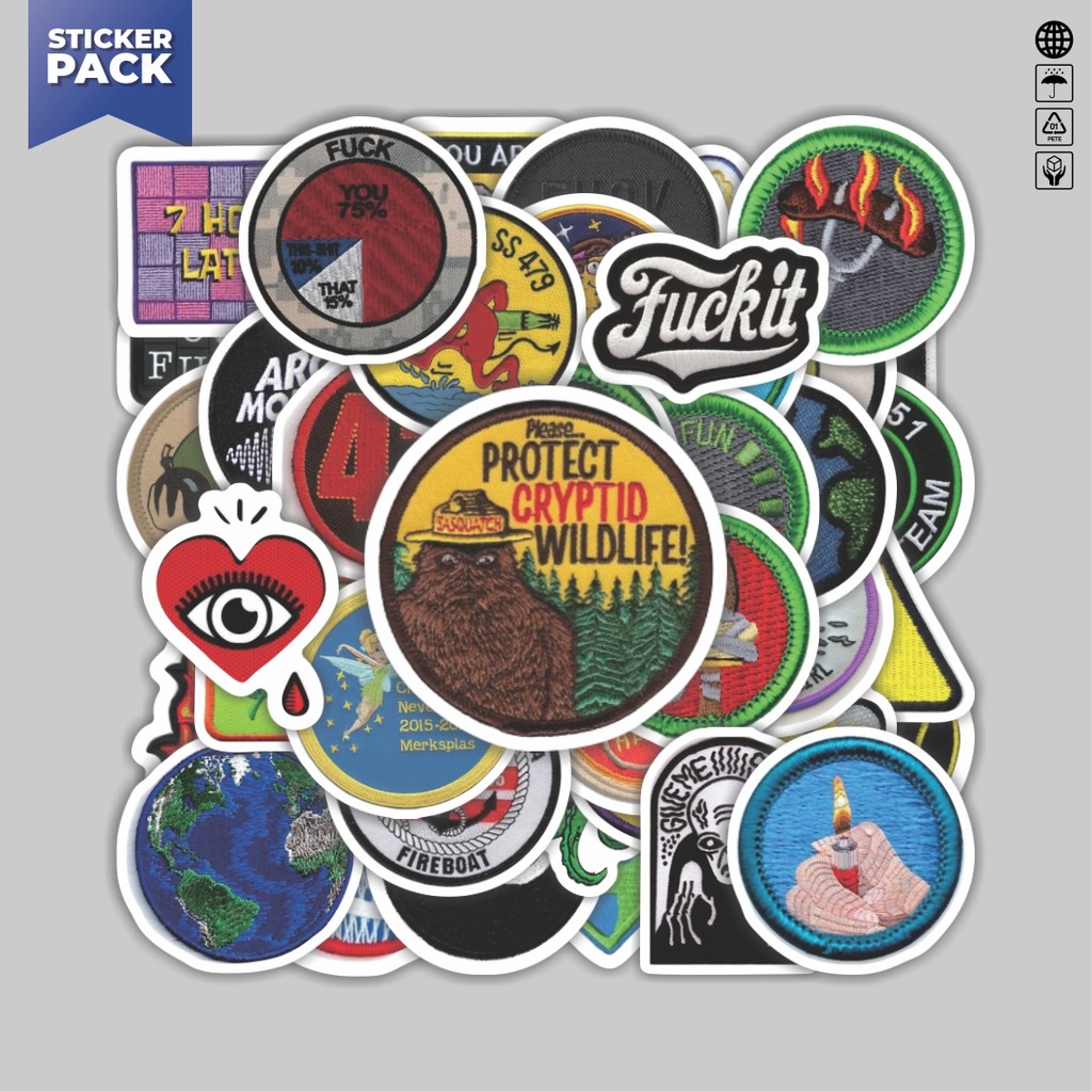 

[100PCS]Stiker Pack Stiker Patch V1 Aesthetic Vinyl Anti Air Dekorasi Sticker Laptop Buku Journal Koper Helm Casing HP Gitar Helm Skateboard