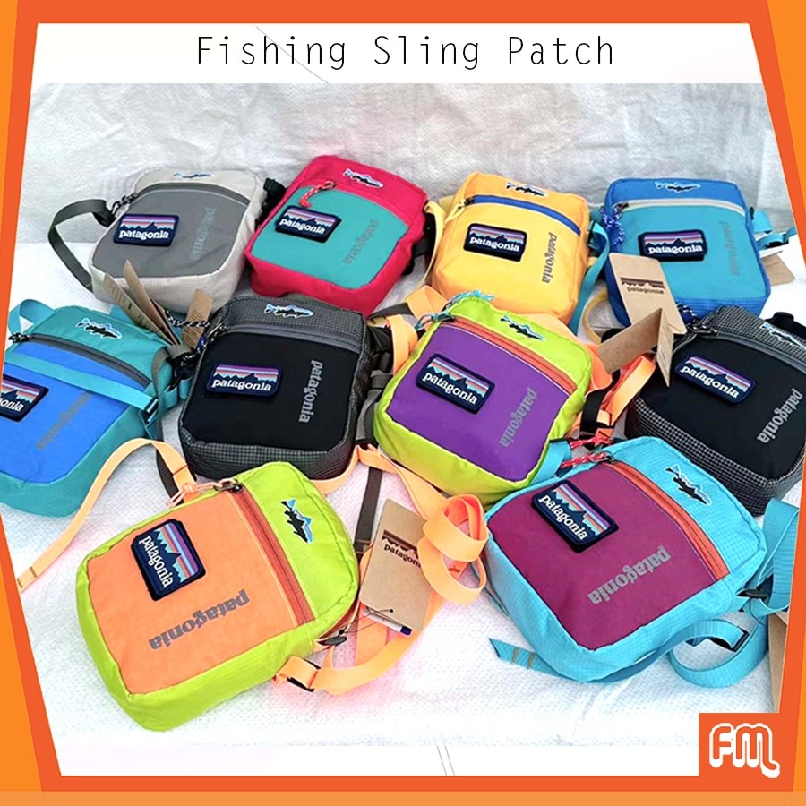 Tas PATAGONIA SELEMPANG FISHING PATCH CHECKER / Sling Bag Parasut PTG