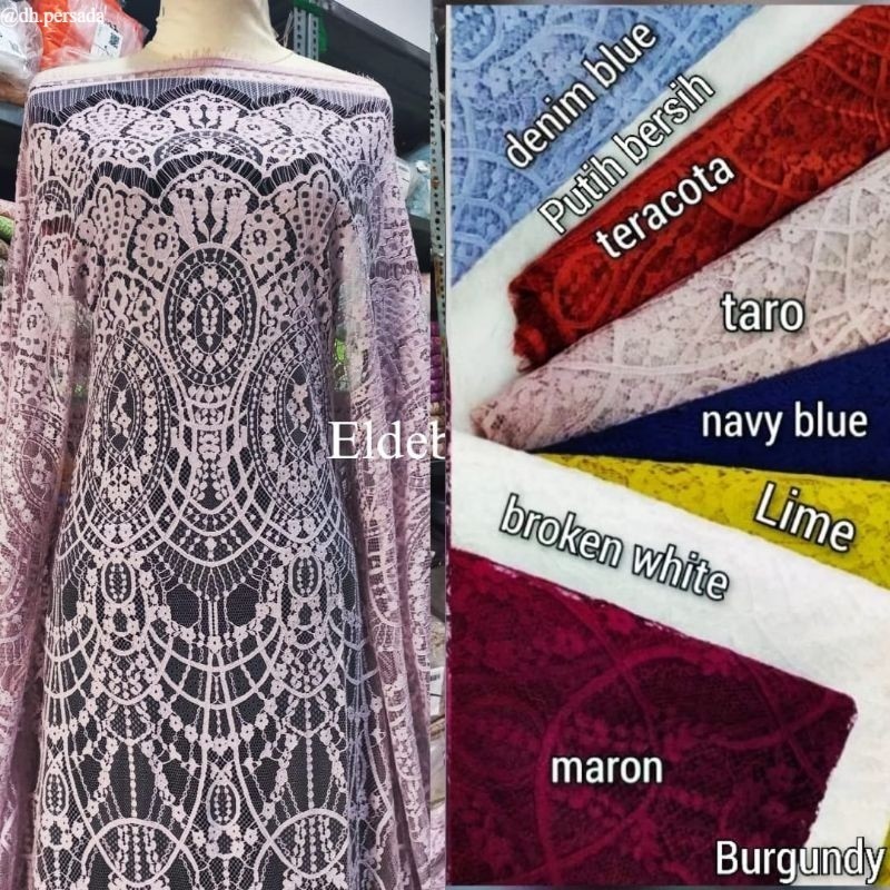 Kain Brokat Semi Prancis Katun Premium Bahan Kebaya
