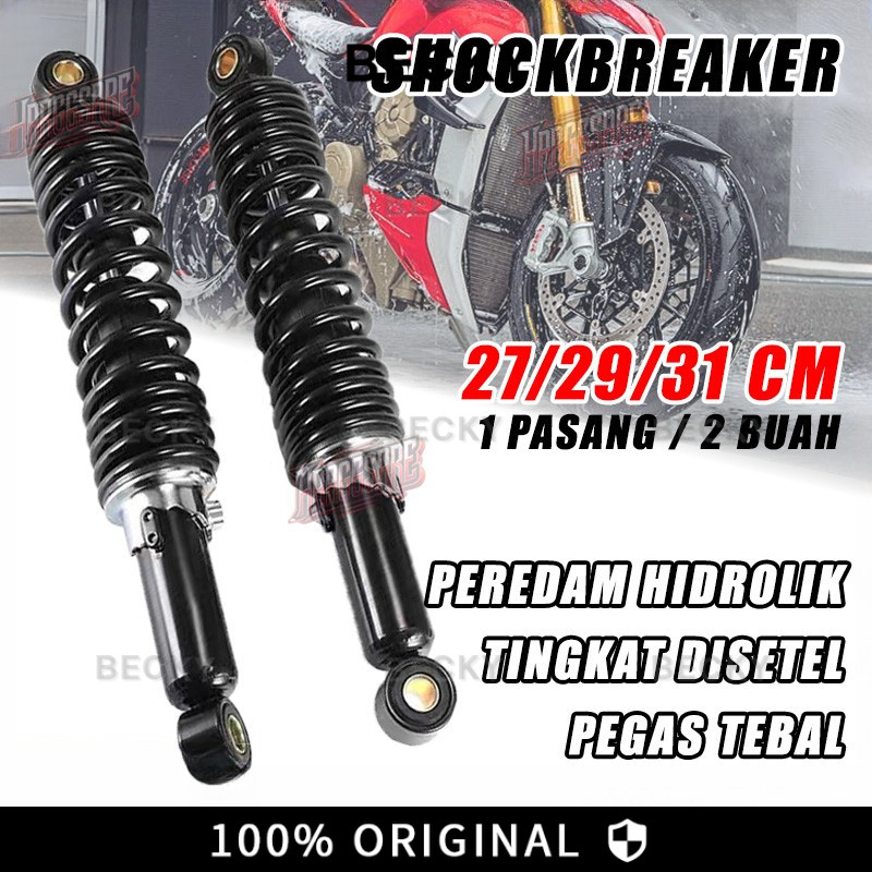 BECKY 2 Buah Shock Belakang Wave, Shockbreaker Kualitas Tinggi untuk Motor - Cocok untuk Semua Jenis