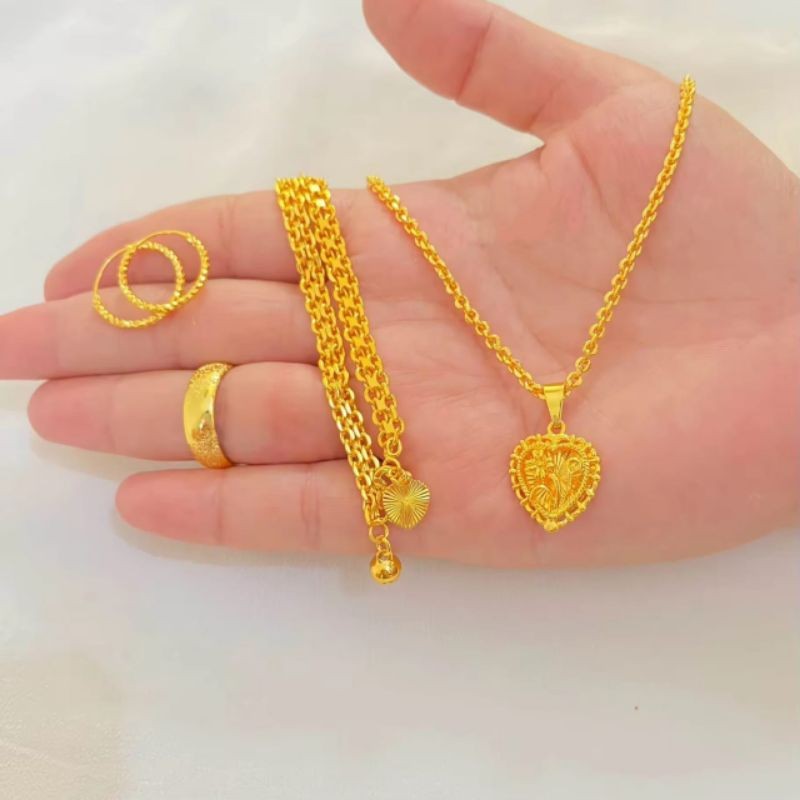 COD Set Perhiasan Love Kelabang Titanium Wanita Dewasa Elegan