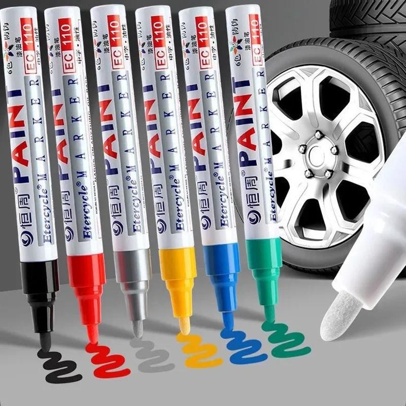 

2Pcs colored Permanent Paint Pen Colorful Tire Markers Rubber Car Tyre Tread Markers Pens Quick Dry Waterproof for Metal Rocks