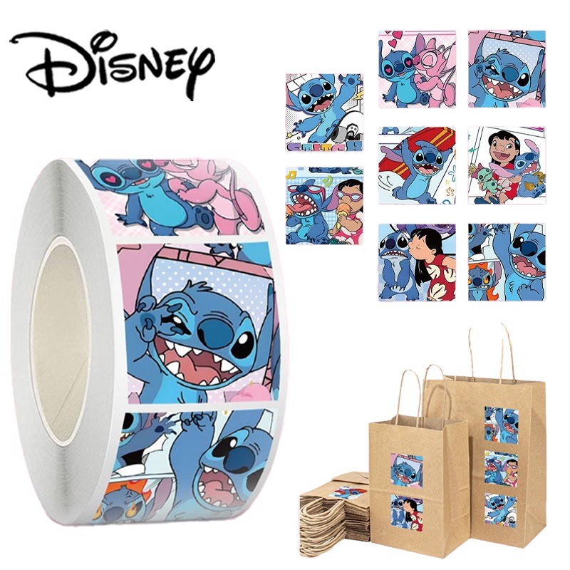 

500pcs/roll Disney Stit Stickers Cartoon Creative Laptop Phone Cases DIY Decorative Stickers Kids Envelope Sealing Sticker