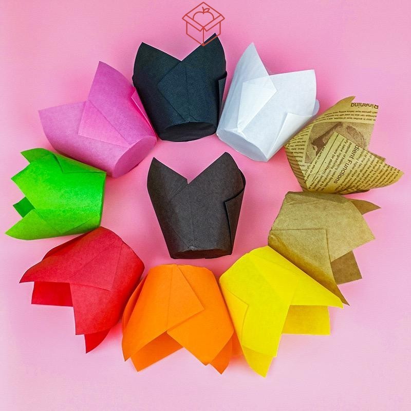 Kertas minyak muffin / cupcake bolu kukus / tulip cup case baking /paper cup muffin