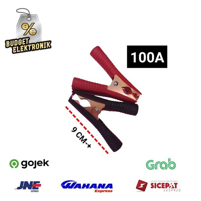 Jepitan aki / Penjepit ACCU 100A buaya tembaga sedang besar (SET)