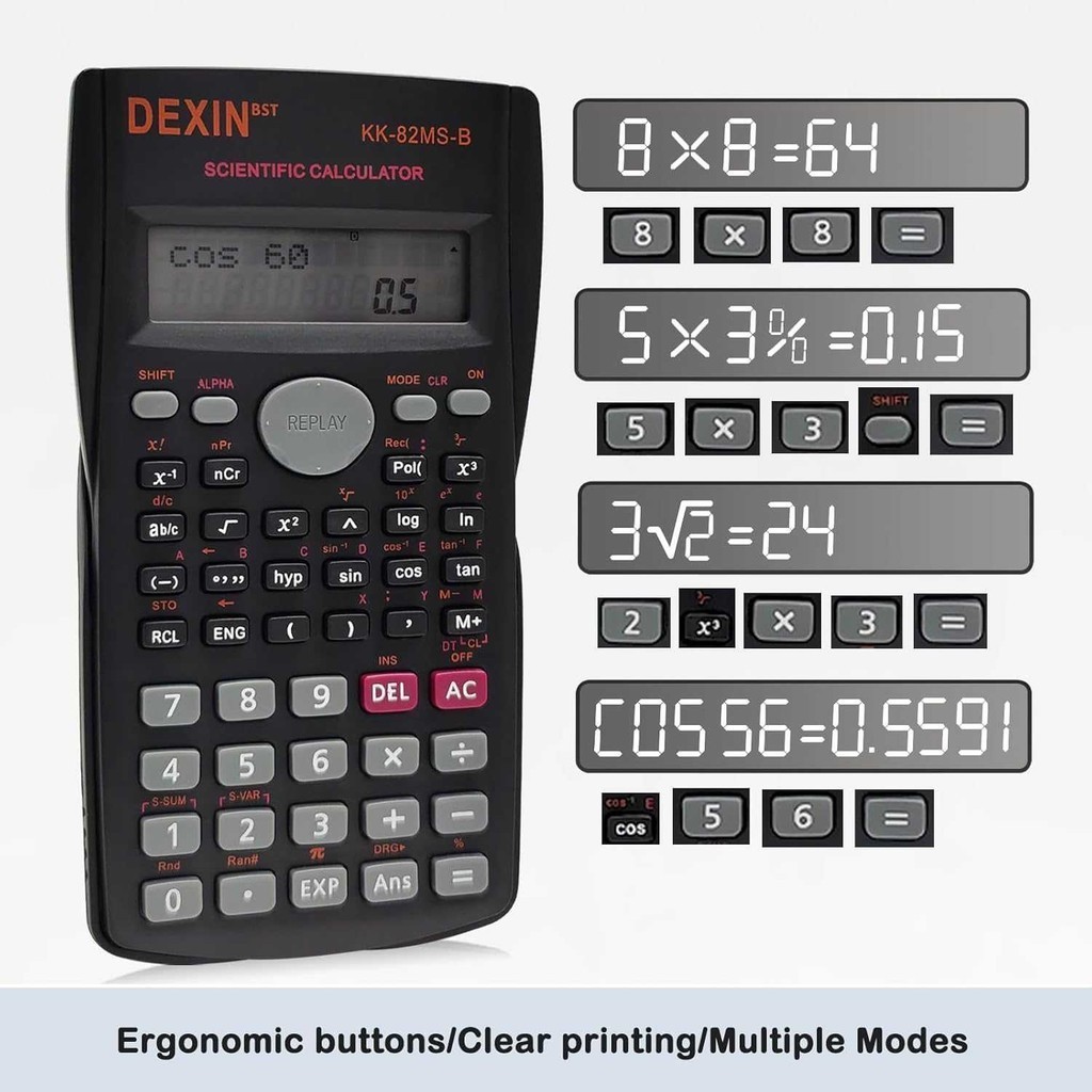 

1CLICK2BUY DEXIN Kalkulator Elektronik Scientific Calculator - KK-82MS-B