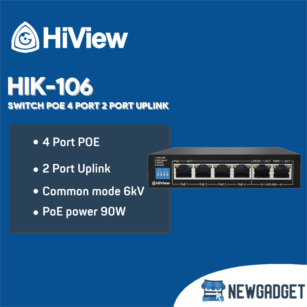 HIVIEW HIK-106 SWITCH POE 4 PORT 2 PORT UPLINK