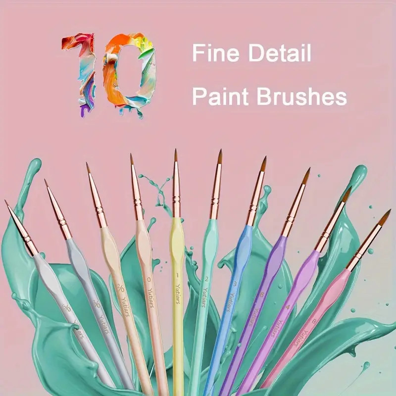 

Precision Miniature Paint Brush Set - Ideal For Detailed Artwork, Crafts, And Collectibles | Versatile For Acrylic, Watercolor,