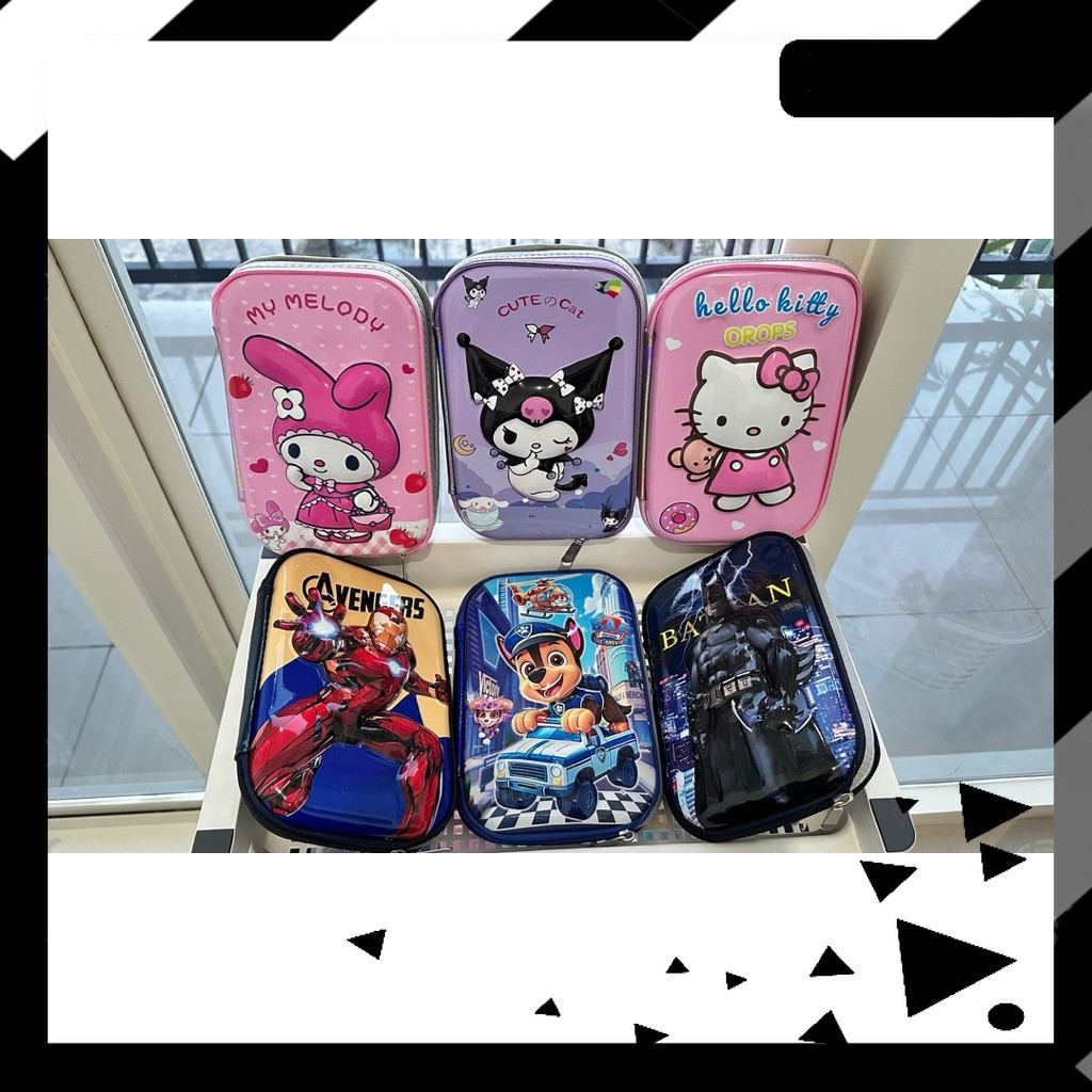 

TEMPAT PENSIL HOLOGRAM 3D Hardcase Impor Karakter Lucu Anak Kuromi My Melody Hello Kitty Avengers Batman Paw Patrol