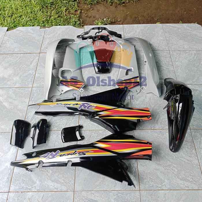 FULL BODY HALUS SUPRA FIT LAMA SILVER HITAM PLUS STRIPING