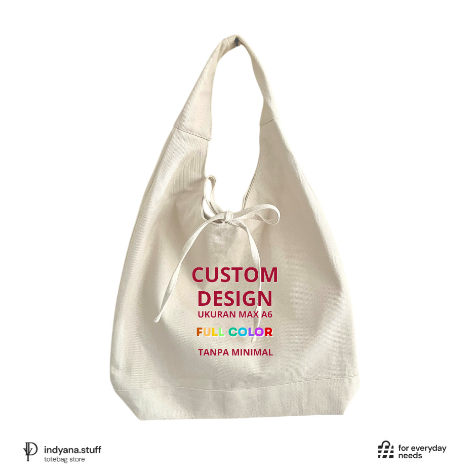 TAS TOTEBAG RIBBON BOW CUSTOM SATUAN TAS KANVAS PREMIUM ( MAGNET ) - BEBAS CUSTOM