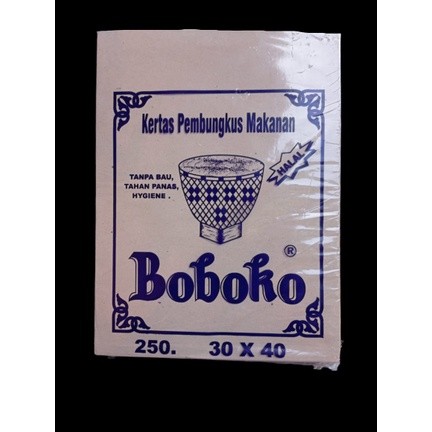 Kertas nasi bungkus coklat merk Boboko, kertas nasi coklat isi 250 lembar
