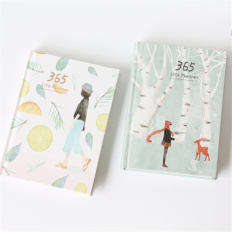 

365 Planner Agenda Notebook Colorful Inner Page Illustration Yearly Daily Plan Journal Diary Book Record Life Stationery Gifts