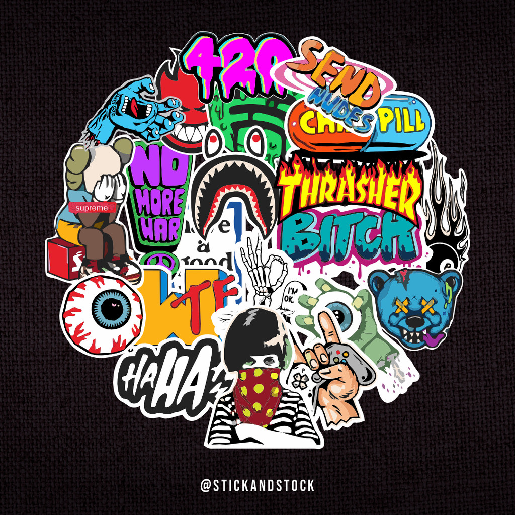 

Sticker Pack Hype 1 | Sticker Tumbler | Sticker Hp Laptop Helm Motor