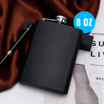 BENJF Botol Hip Flask Wine Whiskey Stainless Steel 304 Plastic Cap 6oz & 8oz - B-86