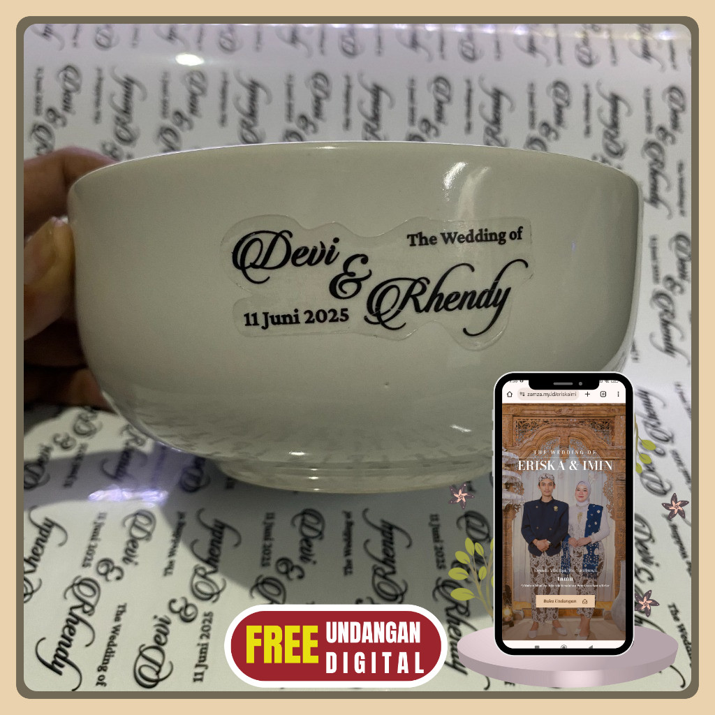 

Label Stiker Custom Nama Transparan | Souvenir Nikah, Botol, Toples, Makanan, GRAIS Undangan Digital