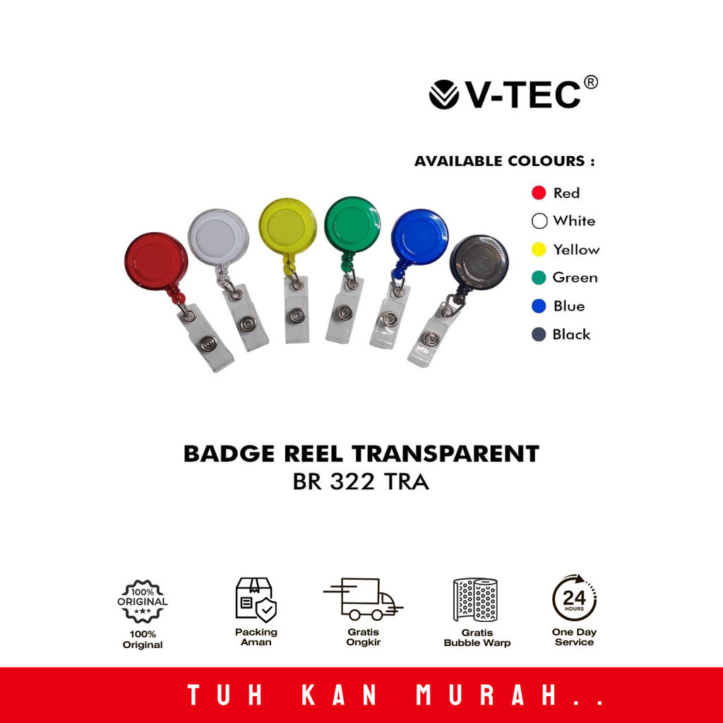 

V-TEC BADGE RAIL 322-MERAH TRANSPARANT