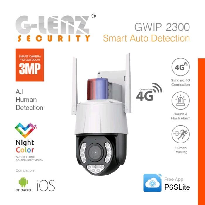 IP GLENZ CCTV SIM CARD 4G (3 MP) PTZ CAMERA - GWIP 2300 P6SLITE