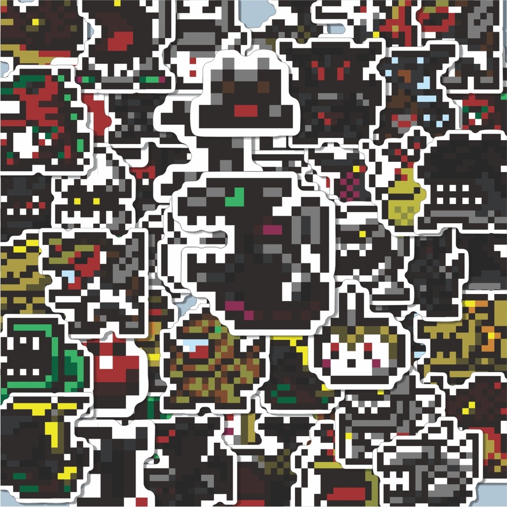 

100PCS Lucu Stiker Pixel Digimon V36 Stiker Aesthetic Stiker Anti Air Stikers Berperekat Waterproof sticker decal buat Motor Helm Buku Journal Koper Casing HP Laptop Botol Minum Hadiah anak