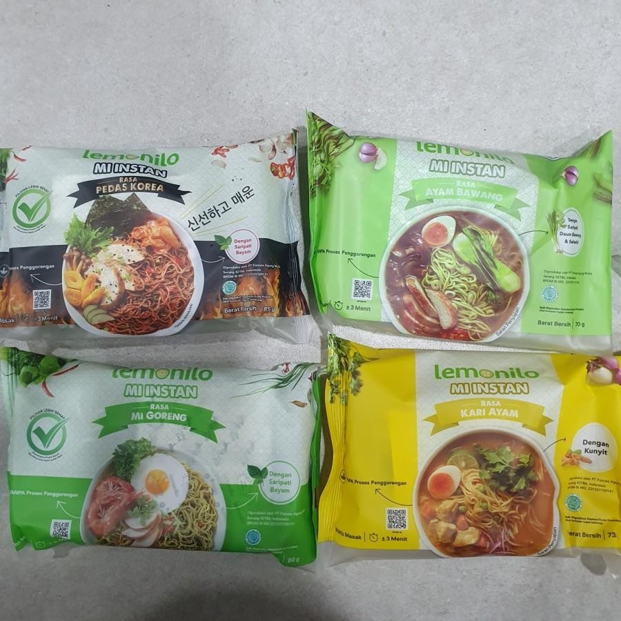 

Lemonilo Mie Instant MIE GORENG / KOREA PEDAS / KUAH AYAM BAWANG / KUAH KARI AYAM 70gr