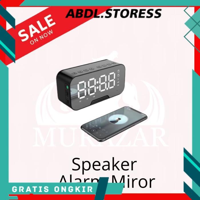 Jam Alarm Digital Speaker Jam Bluetooth Speaker Standing Speaker Alarm - Hitam - abdulstoress