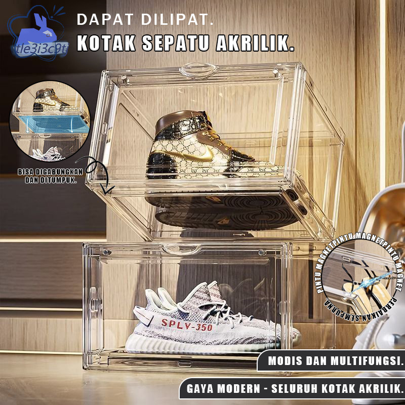 【COD】Kotak Sepatu akrilik Premium Ukuran Besar Cocok u/ Kotak Sepatu Transparan Acrylic Box Shoes Bo