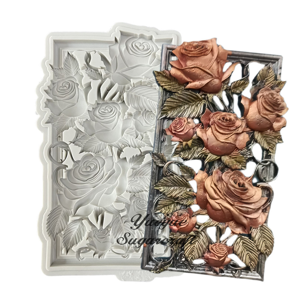 

Rose Flower pattern Silicone Epoxy Resin Plaster Mould cake mold fondant molds cake decorating tools DIY resin molds