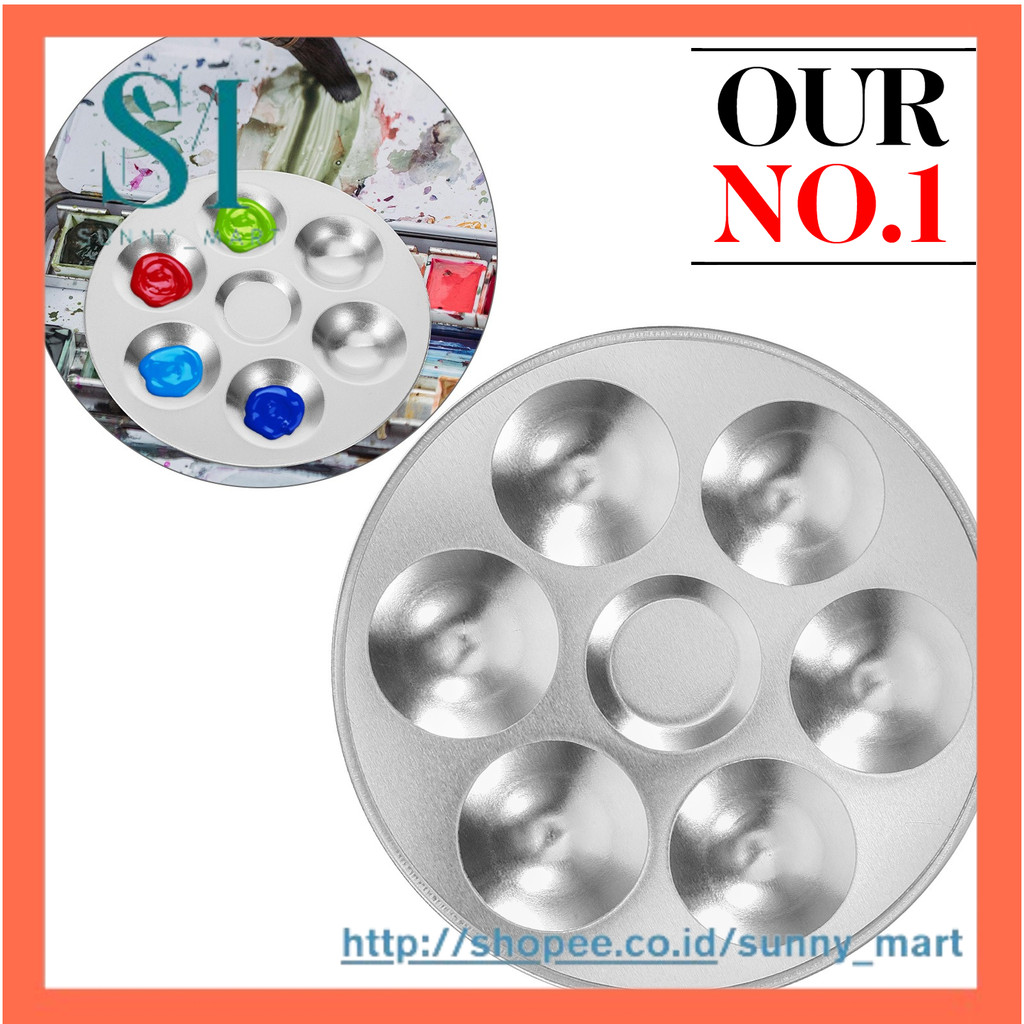 

2pcs Aluminum EasyCarry Watercolor Painting Color Palette Paint Tray Supplies Painting Tray Students Artists