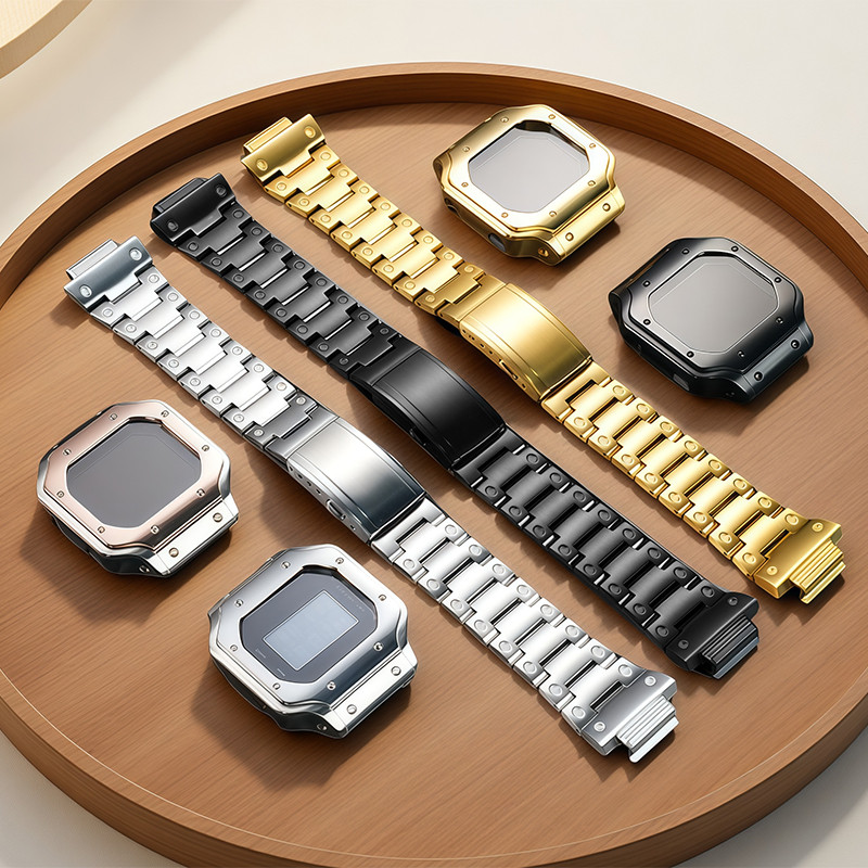 DW5600 5610 Metal Watch Band Case Strap Mod Kit Replacement For Casio DW5600 GW-B5600 Metal men'sWat