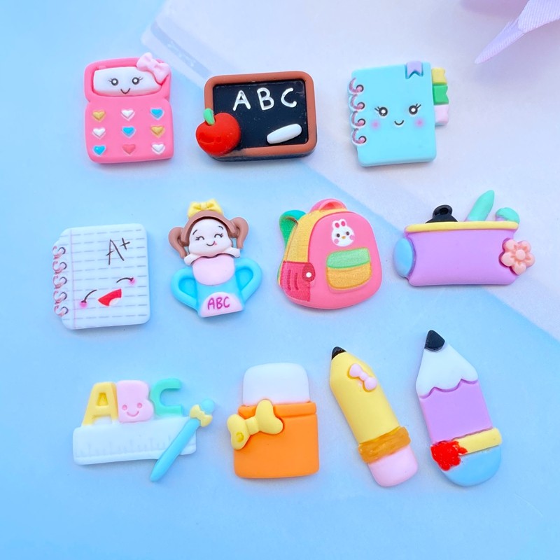 

10/20Pcs New Cute Mixed Mini Stationery Series Flat Back Resin Cabochons Scrapbooking DIY Jewelry Craft Decoration Accessorie