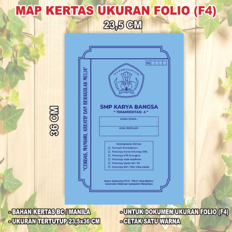 

Map Kertas Manila Cetak Satu Warna (Kemasan isi 150 pcs)